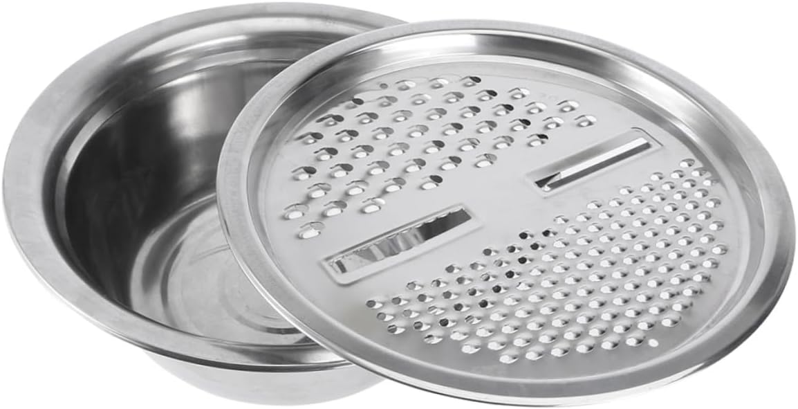 LABRIMP Multipurpose Stainless Steel Grater Basin Set Food Washing Vegetable Slicing and Storage Holder for Kitchen Use