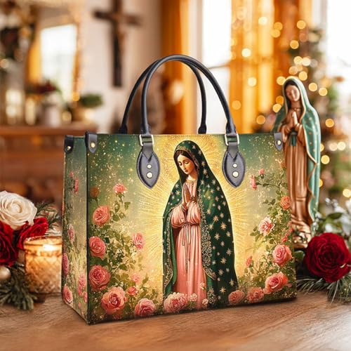 Bolso de cuero Virgen María para mujer estilo vintage miniatura 5