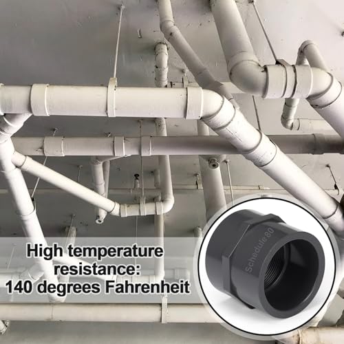 Image of 4 Pcs 2 Inch PVC Pipe Fitting Female Adapter Schedule 80 Socket x Npt Compatible with 835 Series Heavy Duty Industrial Grade Corrosion Resistant Plumbing Irrigation Connector for Water