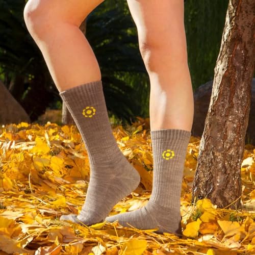 Image of ja vie 86% Merino Wool Lightweight Mid-Calf Crew Socks for Men & Women Ultra Soft Cushioned with Seamless Toe