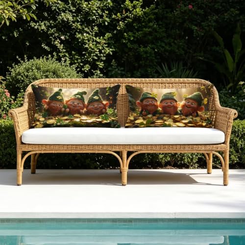 Housse coussin extérieur en lin imperméable de qualité supérieure lot de 2 - 6