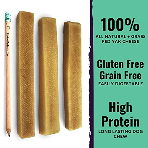 Ecokind Himalayan Yak Cheese Dog Chew | 3 Large Sticks | Healthy Dog Treats, Odorless, Long Lasting Dog Bones For Puppies, Indoors & Outdoor Use, Rawhide Free, Made In The Himalayans #TOP1