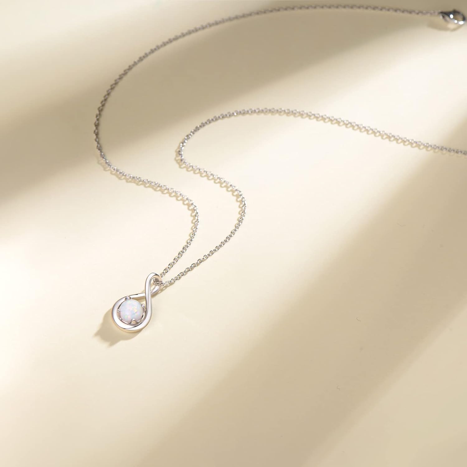 FANCIME Valentines Day Gift Birthstone Necklaces for Women Fine Jewelry Sterling Silver Dainty Infinity Pendant Anniversary Birthday Gifts for Her Wife Mom Lady Daughter, Chain 16"+2" Extend - Image 3