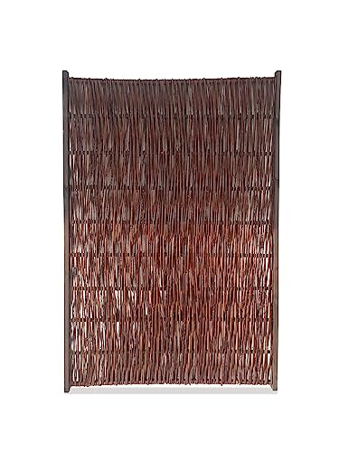 Ogrodzenia Wiklinowe Weidengeflechtzaun B:120 cm x H: 180 cm - Weidenzaun -Holz & Weidengeflecht - Sonnenschutz & Windschutz - Sichtschutz Garten - Schattenspender - Flechtzaun aus Weide