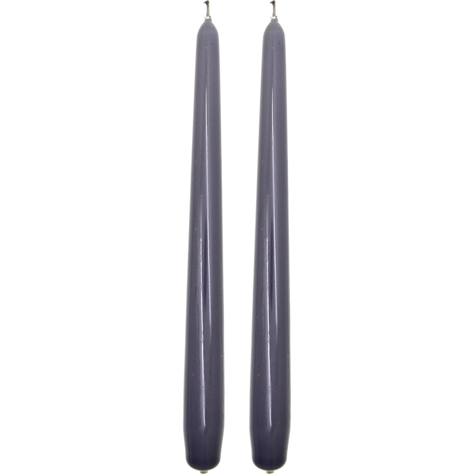 Soladirect Steel Magnolias Varnished Tapered Dinner Candles, Pack Of 2, Unscented, Long Burning Time, 24 Cm / 9.45" (Steel Magnolias, Varnished)