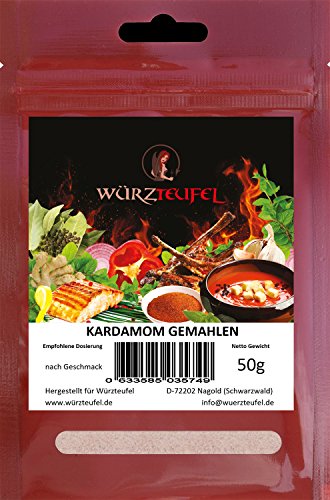 Preisvergleich Produktbild Kardamom gemahlen, Kardamomsamen gemahlen aus Guatemala. Cardamom, keimreduziert. Premiumqualität. 2 Beutel je 50g. (100g).