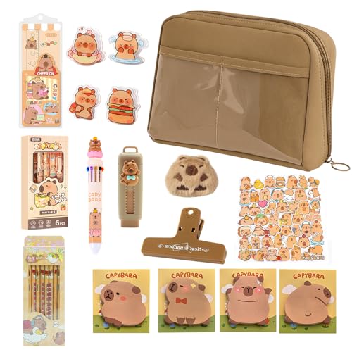 Byhsoep 81 Piezas Set de Papelería, Estuche Kawaii, Material Escolar y Papeleria,...
