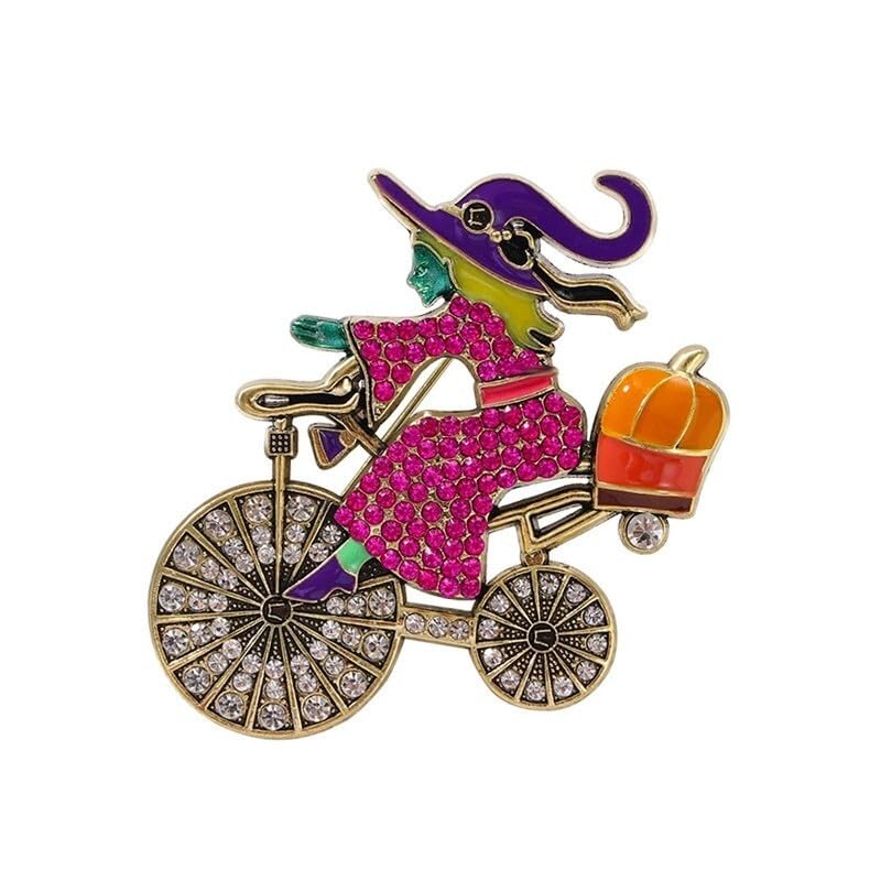 Image of Christmas Brooch Pins Crystal Christmas Tree Snowflake Jingle Bell Reindeer Enamel Brooches Holiday Party Gift for Women