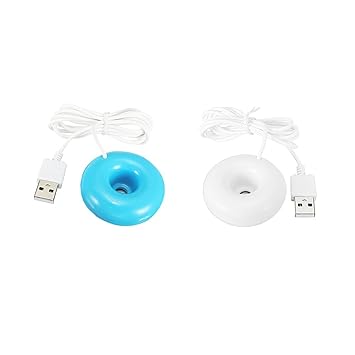 Segolike 2 Pieces Portable USB Donuts Humidifier Air Fresher Floats Ultrasonic Mist for Office Home Car