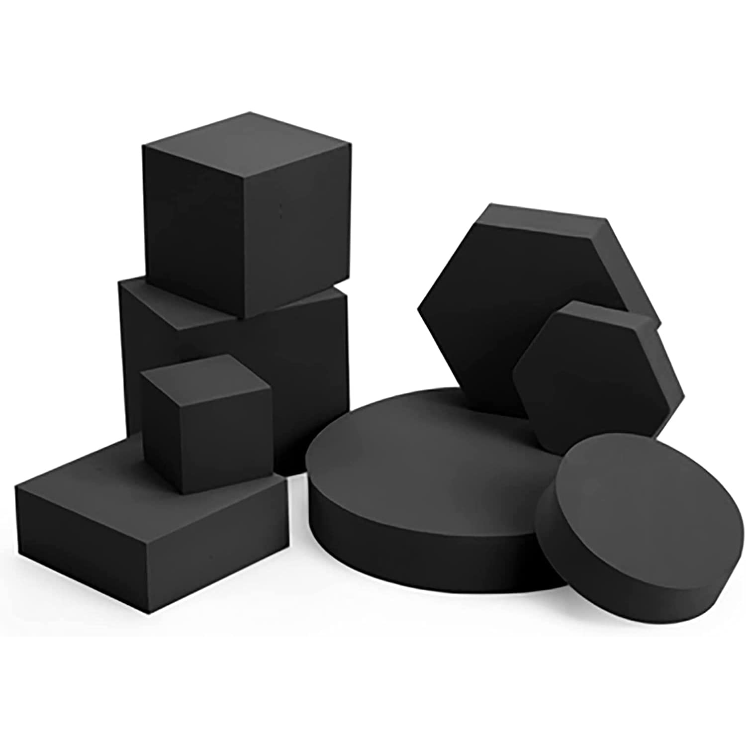 Store2508 Photography Props Photography Blocks Craft Hard Foam Blocks Shapes for Cosmetics, Makeup Tools Flat Lay Photo Shoot for Products Set of 8 (Black) (B0B3XTCHQ6) Amazon Price History, Amazon Price Tracker