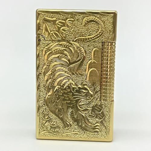 Encendedor retro con sonido de butano, diseño tigre dorado miniatura 1