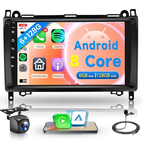6G+128G 8 Core Wireless Carplay Android Autoradio per Mercedes Benz A/B Class W169 W245 B200 W639 Viano W906 Sprinter 9 Pollici Autoradio Android Auto Navi GPS WiFi DSP EQ Bluetooth FM/RDS USB SWC