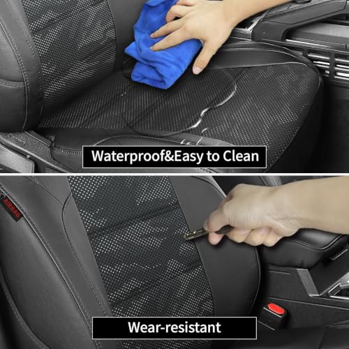 Image of EKR Tacoma Leather Car Seat Covers Custom Fit for Toyota Tacoma 2012 2013 2014 2015 (Regular Seats) - Truck Seat Covers Full Set,Faux Leather(Black /Gray Camo A122)
