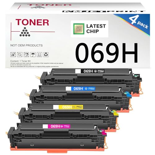 Cartouche de Toner 069H 069 Compatible Canon CRG 069H imageCLASS MF752Cdw LBP674Cx Lot 4