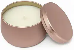 Vela Artesanal Aromática 120ml – Aroma Limão Siciliano – Cera Premium - Lata Metálica Cobre – Vela Sofisticada e Decorativa