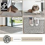 DOMOPRIMA® Fußmatte 60x40 cm Grau – Waschbare Schmutzfangmatte aus Mikrofaser, rutschfest und extra saugstark, 7 mm flach, Türmatte für Eingang, Flur, Küche, Bad, Katze und Hund