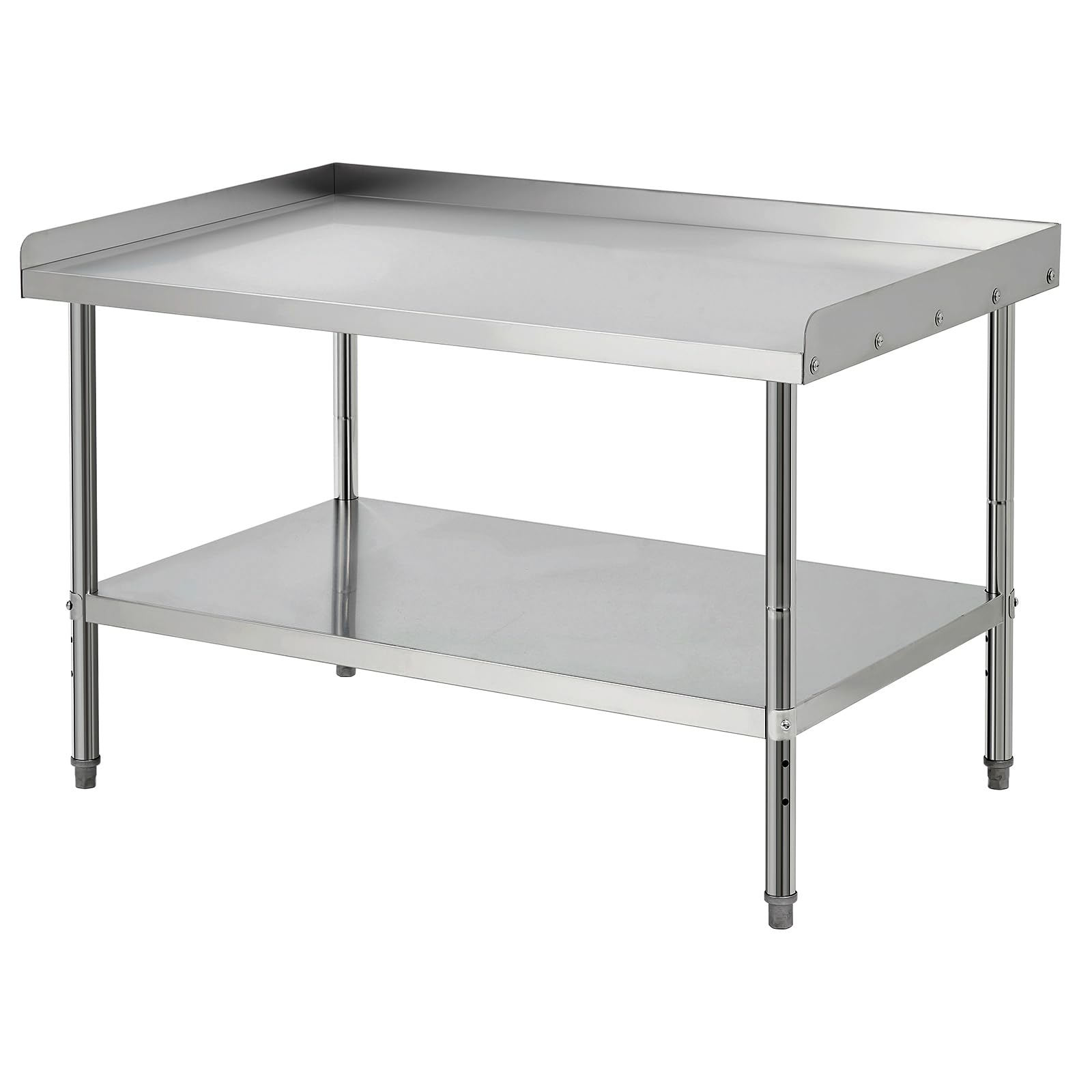 Equipment Grill Stand Table 48x30x30 Inch Stainless Steel NSF Certified 400 Lbs Capacity with Adjustable Legs, 2" Edge Baffle, for Hotel, Home, Commercial Restaurant Kitchen