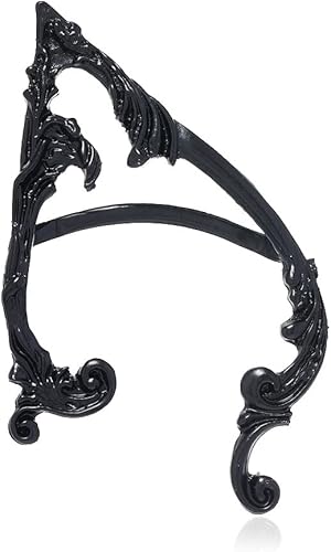 Miniatura 2 de Caiyao 2 aretes de oreja de elfos góticos, piercing para cartílago, escalador, retro, plata y negro, estilo punk, hip hop, regalo para mujer