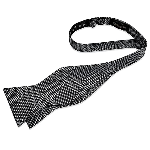 Image of DiBanGu Paisley Bow Ties for Men Silk Self Tied Bowtie and Pocket Square Cufflinks with Lapel Pin for Wedding Party