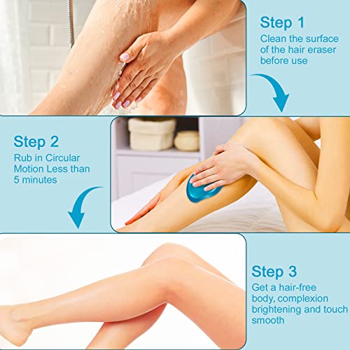 Crystal Hair Eraser For Women And Men, Reusable Crystal Hair Remover Device Magic Painless Exfoliation Hair Removal Tool, Magic Hair Eraser For Back Arms Legs(Blue) #TOP3