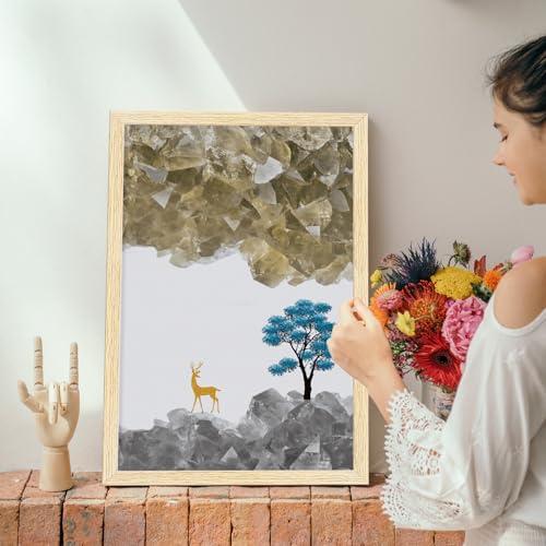 Image of ArtX Paper Modern Art Wall Painting For Living Room, Drawing Room Decoration Big Size, Framed Painting for Wall Decoration, Wall Decor For Bedroom, Multicolor, 36.0 x 18.0 inches, Set Of 3