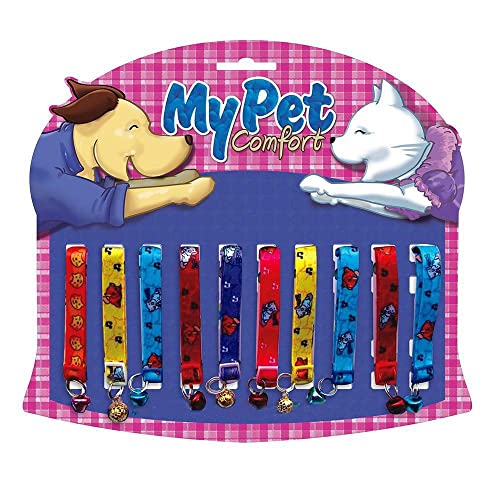 MY PET BRASIL Coleira Para Gato Display De Coleiras Para Gatos Coleira Com Guizo Coleiras Multicolor Com 10 Unidades Tamanho Único