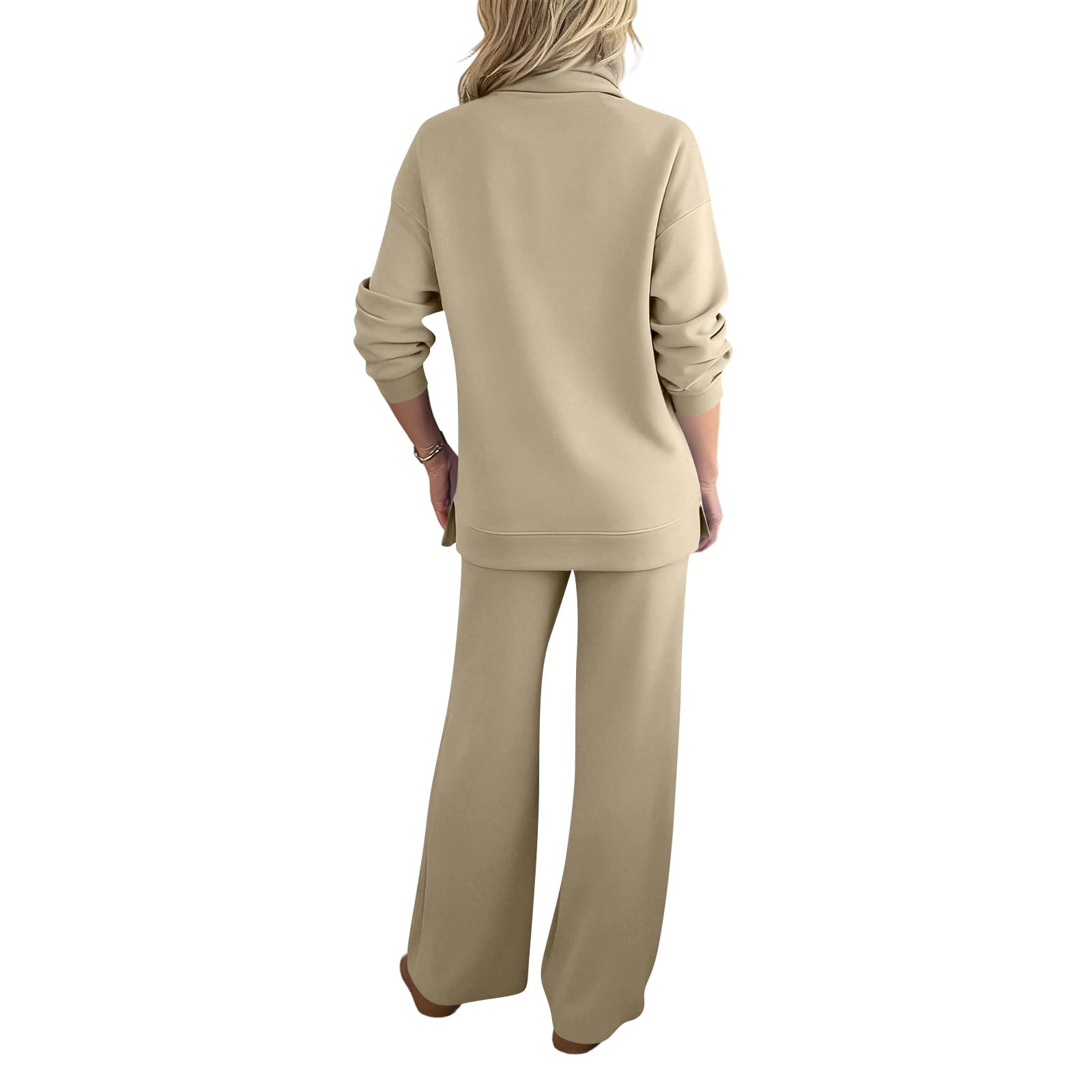 Vestito Donna Vita ​Alt Autunno Manica Lunga Classico Sportivo Collo Finto Stringa Adatto Stirata Tinta Unita