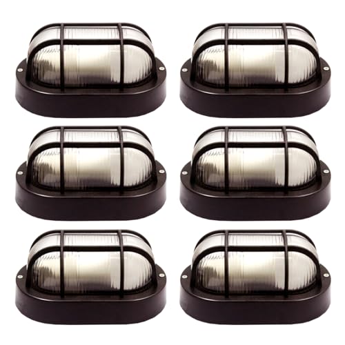 Kit 6 Arandelas Tartaruga Luminária Externa E27 (preto)