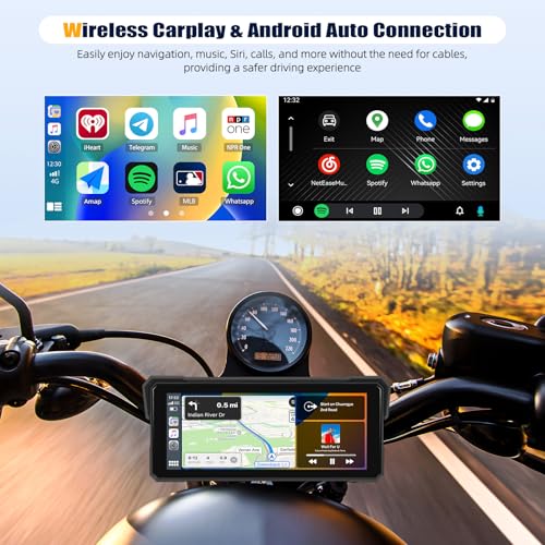 Pantalla Carplay para Motocicleta 8.1'' IPS Waterproof miniatura 2