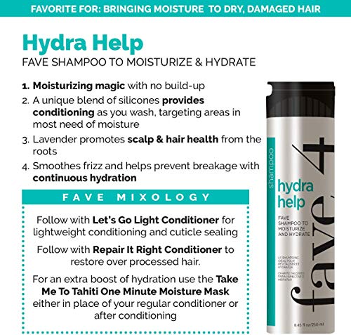 Fave4 Hair Hydra Help Moisturizing Shampoo To Nourish Dry, Damaged Or Color Treated Hair, 8.5 Fl Oz #TOP1