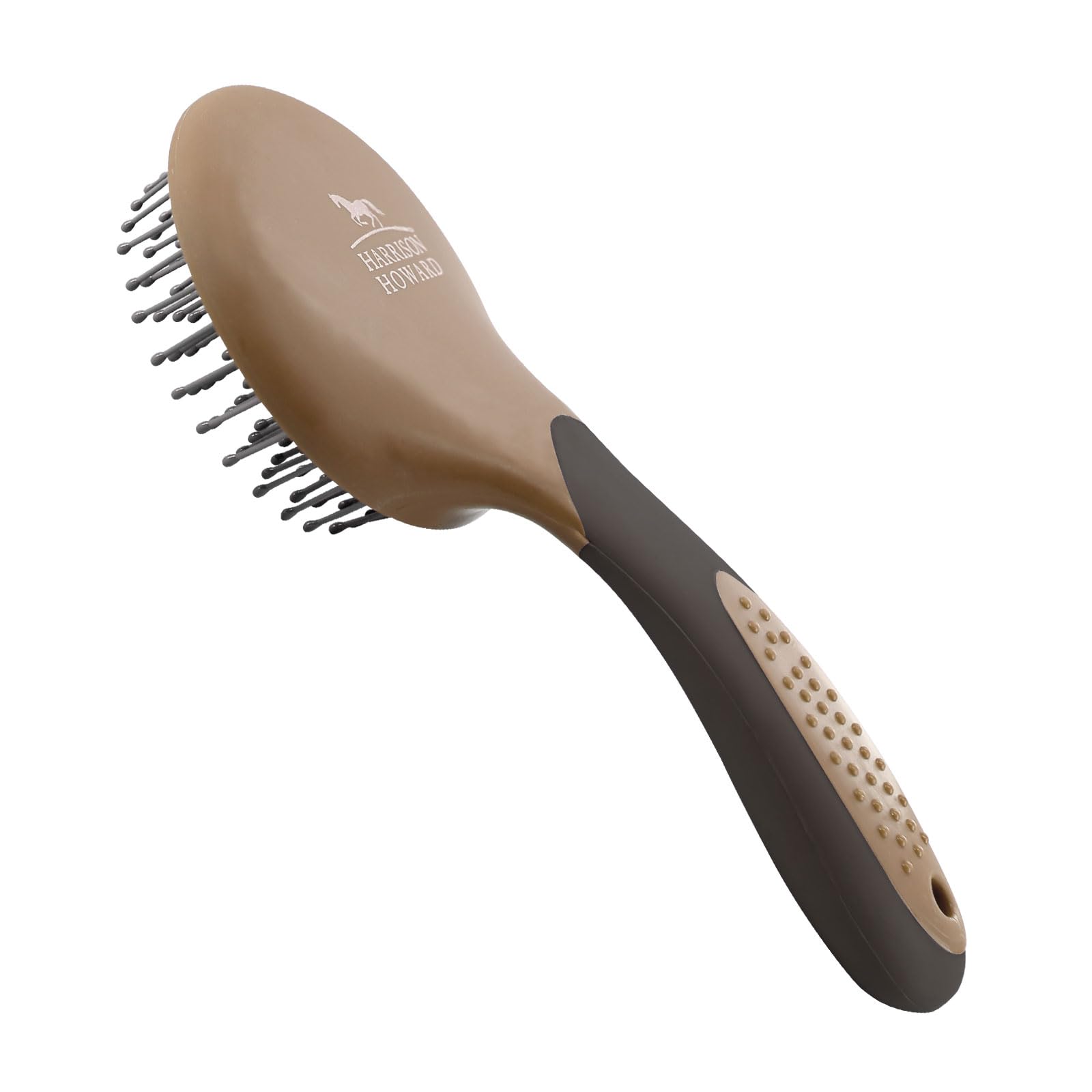 Harrison Howard Horse Mane and Tail Brush - Professional Grooming Brush, Equestrian Detangler, Non-Slip, Dark Brown