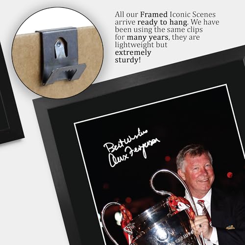 Póster de Sir Alex Ferguson enmarcado con autógrafo impreso A3 Red Devils 5