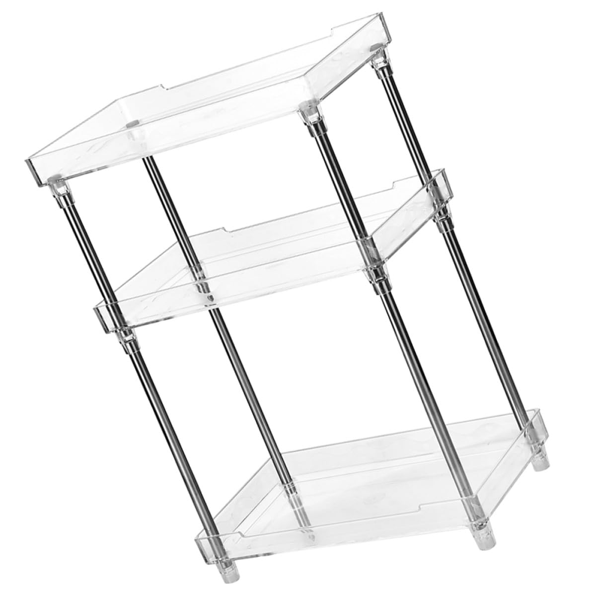 GANAZONO Organizador de Cosméticos Multilayer para Baño Estructura de PS y Acero Inoxidable, Diseño Delicado para Mantener Maquillaje y Perfumes Ordenados y Accesibles