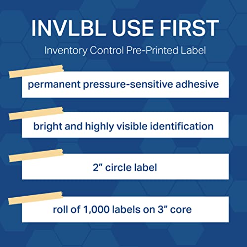 Image of TapeCase, INVLBL-039, Use First Inventory Label, Circular Adhesive Label, Orange, 2 in, 1000 Packs, 1 Count