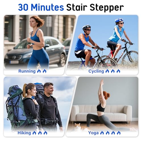 Image of Stair Stepper for Exercise at Home, Foldable Compact Space Cardio Vertical Climbing Stairs Machine, Stair Master with Adjustable Height Handle, Anti-Slip Pedal