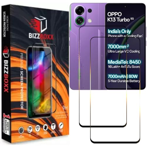 Image of Compatible With OPPO K13 Turbo 5G Tempered Glass Screen Protector Guard - HD Clarity, Shatterproof, Anti-Fingerprint Screen Guard (K13 Turbo Pro - 6.8 inch)|With Installation Kit - Pack of 2
