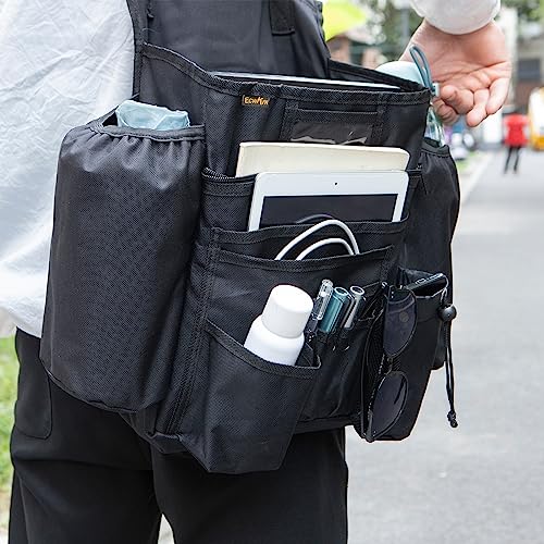 ECWKVN Car Front Seat Organizer - Car File Organizer, Passenger Seat Storage Bag Law Enforcement - Vehicle Storage with Dedicated Laptop Tablet Holder Cup Holder, Black - Image 8