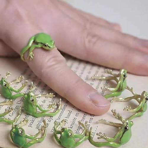 Iqpdyv Tree Frog Ring For Women Cute Tree Frog Ring Adjustable Open Frog Ring Funny Green Frog Ring For Women Jewelry Gifts  thumb #2