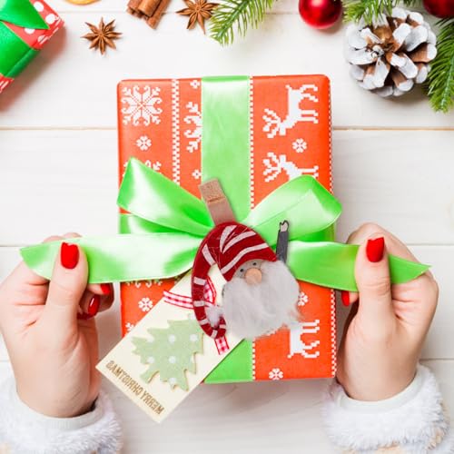 Adornos navideños de madera en pack de 9 pinzas creativas colgantes 6