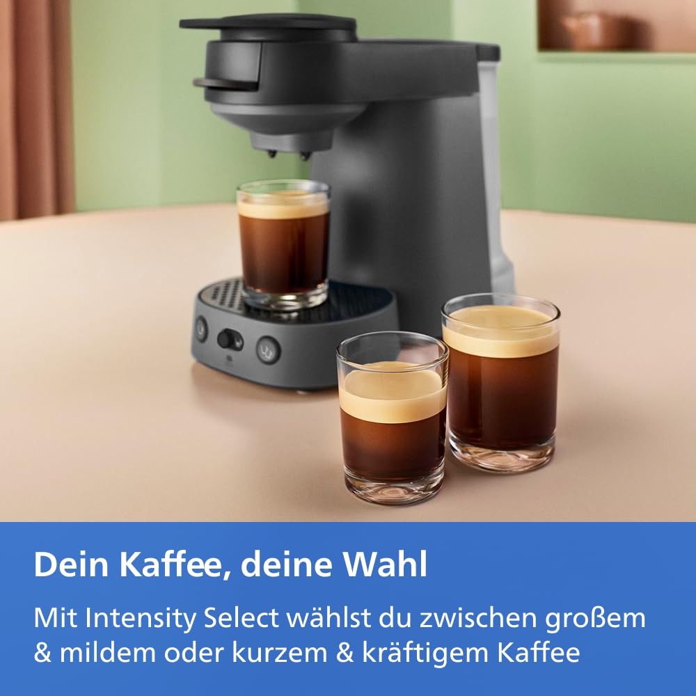 PHILIPS Senseo Vibe Kaffeepadmaschine Kompakt, Schwarz, 2 Spezialitäten