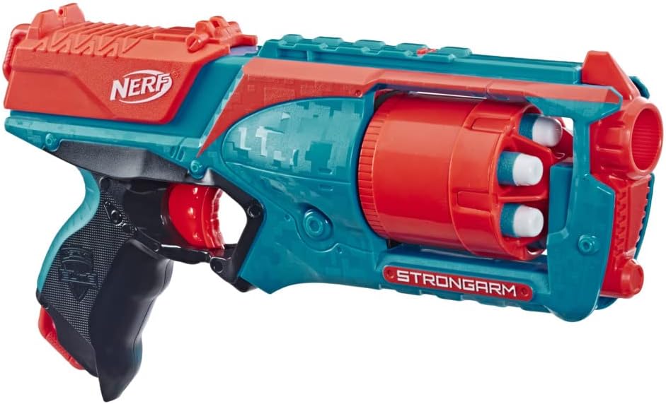 Nerf Elite Strongarm Orange Blaster,Rotating Barrel, Slam Fire, 6 Official Nerf Elite Darts, for Kids, Teens, Adults [Amazon Exclusive] - Amazon Exclusive