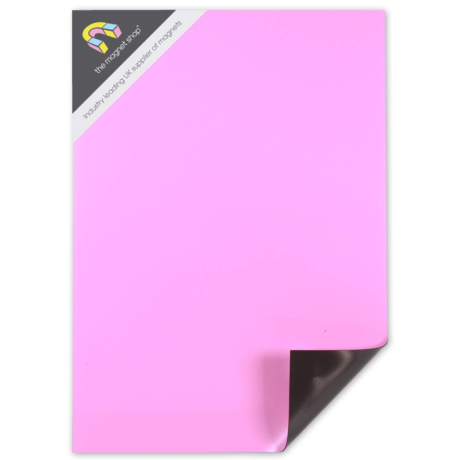 TMS Colour Magnetic Sheets for Sign Making, Screen Printing, Kids Magnets and Crafts | Vinyl Coated Sheets with Magnet Backing for Car, Taxi or Van Signage | Pink A2 Sheet (60 x 42cm)