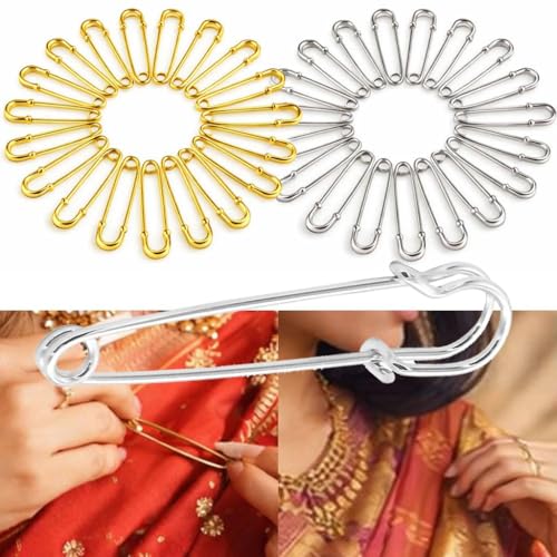 Image of MR. DIY Crafts Gold Safety Pins Set, Heavy Duty Metal Safety Pins for Sewing, Clothing Repair, Jewelry Making, DIY Crafts & Multipurpose Use (30, Gold Pin)
