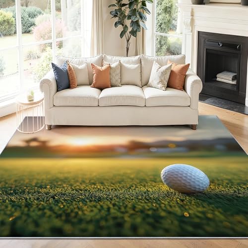 Alfombra Resistente a Las Primer Plano del Golf Deportivo para el hogar, Oficina, Dormitorio, salón, Cocina Blanco Lavable, 90 x 150 cm