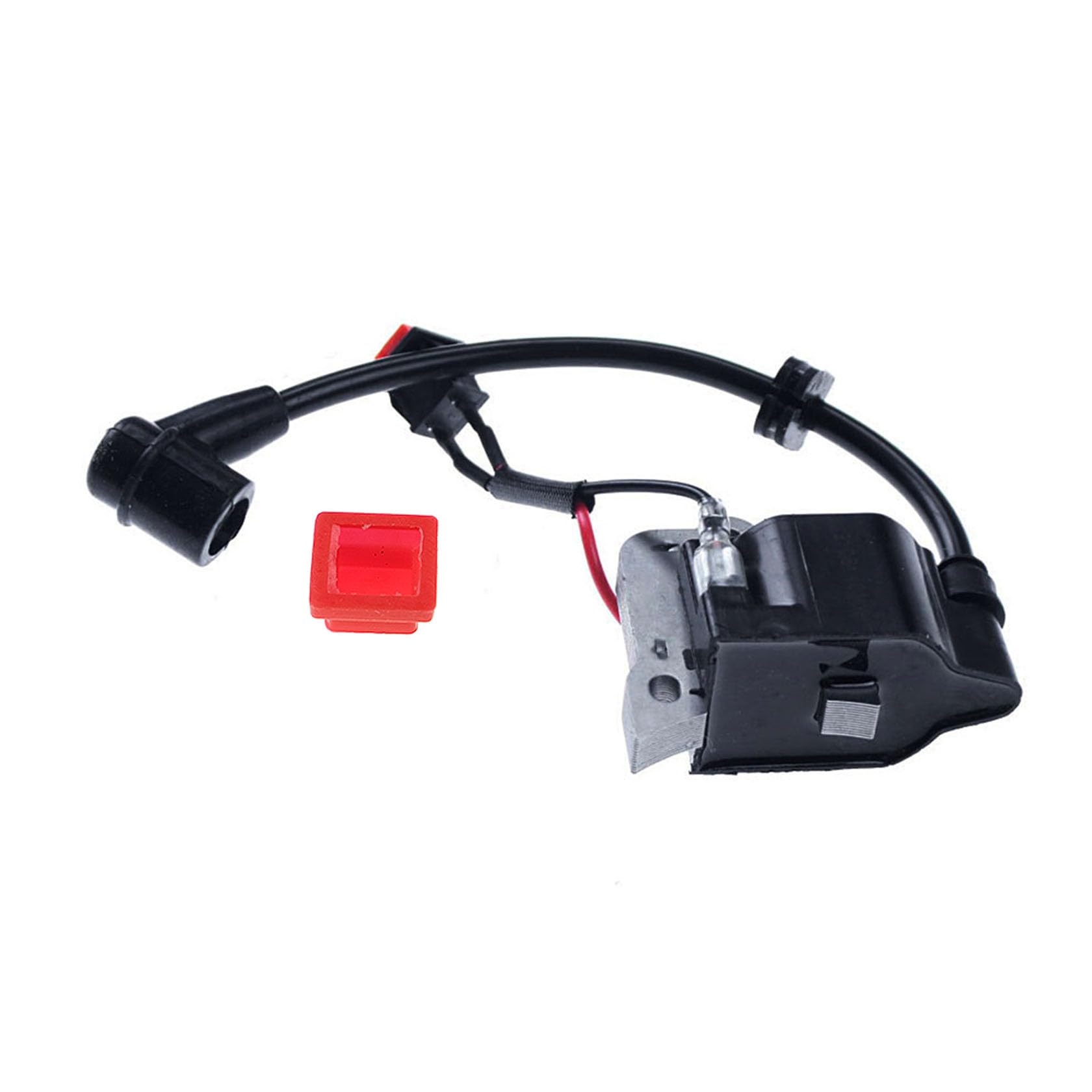 FLMLF Ignition Coil with Stop Switch Cap for Zenoah CY 23CC-71CC Engine for 1/5 HPI ROFUN ROVAN KM BAJA LT FG GoPed RedCat Rc Car Parts (Black)
