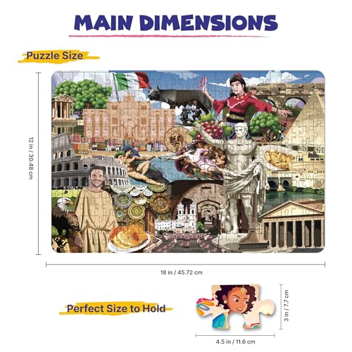 Image of Rome City 250-Piece Jigsaw Puzzles for Kids 9+ & Adults | Brain Games & Educational Toys | Travel, Culture & History Learning Toy for Puzzle Lovers