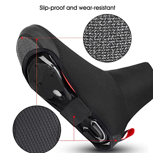 Fundas térmicas para zapatillas de ciclismo gruesas, impermeables y cortaviento, con forro de felpa y cremallera reflectante miniatura 4