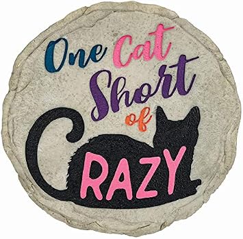 Spoontiques - Garden Decor - One Cat Short Stepping Stone - Decorative Stone for Garden