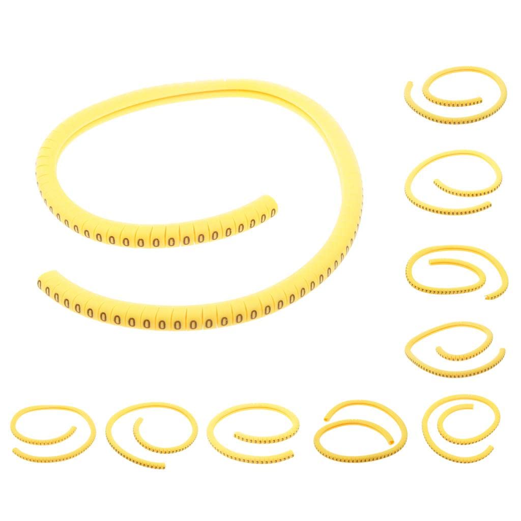 MYADDICTION 1000x Yellow Cable Wire Markers Identification Lables Tags Managment NO 0-9-picture-17