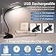 36 LED Leselampe Aufladbar mit akku, USB Adapter enthalten, 3 Farbwechsel und 3 Helligkeit, Bettlampe Klemmlampe ohne Kabel für Schlafzimmer, Lampe Wickeltisch, Schwarz